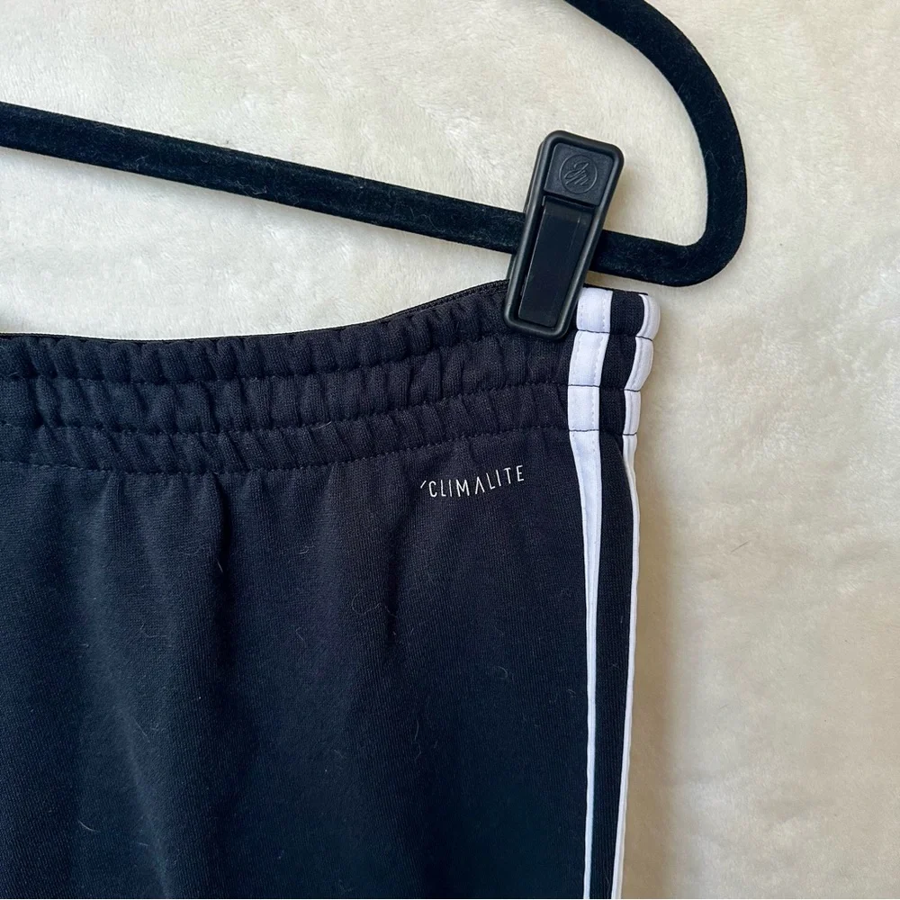 Adidas Climalite Black 3-Stripes Tapered Athletic Track Pants Joggers Mens M‎